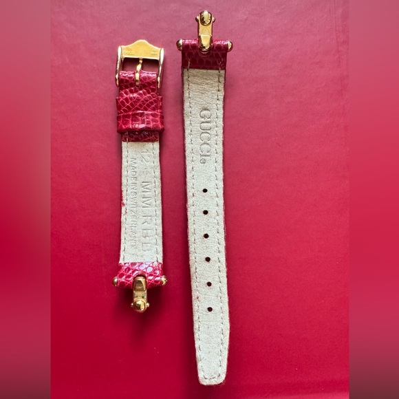 GUCCI 1800L REPLACEMENT STRAP - RED LEATHER - Picture 2 of 8